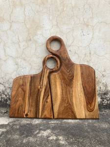 Ensemble de planches à découper en bois d'acacia de qualité supérieure avec poignée au prix d'usine, planches à charcuterie en bois multifonctionnelles - Product Image 4