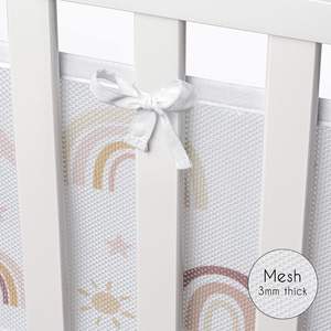 Protector de Cuna de Malla Transpirable para Bebé, 100% Algodón Orgánico, Tejido, Estampado, Ecológico, Marca Annamar Clothing, con Certificación CPC - Product Image 4