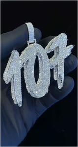 Collier pendentif personnalisé en argent sterling 925 plaqué or avec diamant Moissanite VVS D, chaîne tendance Hip Hop, lettre de nom personnalisée - Product Image 2