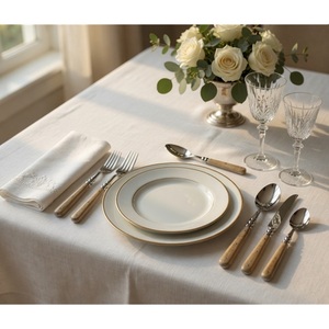 Elegante juego de cubiertos de acero inoxidable con mango de resina, cubertería moderna para la mesa, ideal para el hogar, hoteles y restaurantes. - Product Image 1