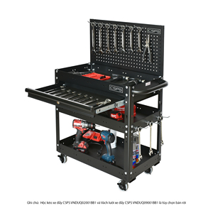 Armario de Almacenamiento de Herramientas de 3 Niveles, Acero con Recubrimiento en Polvo, para Mecánicos y Garajes, con Cajones y Ruedas, Capacidad de Carga de 135 kg, Moderno, OEM/ODM - Product Image 4