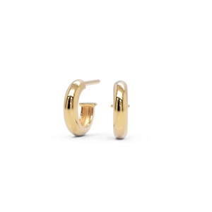 Pendientes de Aro de Oro Sólido de 9K, 10K, 14K y 18K, 12 mm, Minimalistas, Elegantes, para Uso Diario, Regalo para Mujeres y Niñas - Product Image 1