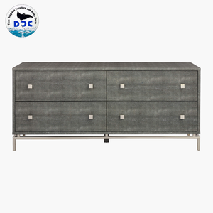 Custom Color Modern 4-Drawer Extendable Convertible <b>Foldable</b> Bedside Nightstand Faux Shagreen Home Furniture Apartment Living - Product Image 3