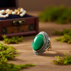 Bague fine en onyx vert 11,3 grammes - Product Image 3