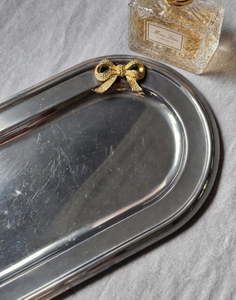 Bandeja de joyería de metal plateado hecha a mano de lujo, cuenco decorativo de aluminio, plato moderno para adornos, para tocador y decoración del hogar. - Product Image 2