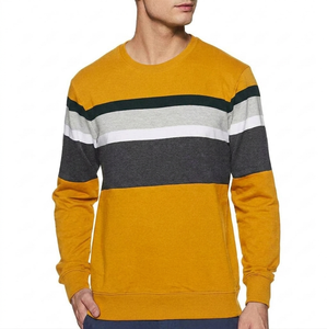 Sudadera de algodón 100% para hombre, cuello redondo, forro polar grueso, manga larga, patrón liso, bordado, teñido liso - Product Image 6