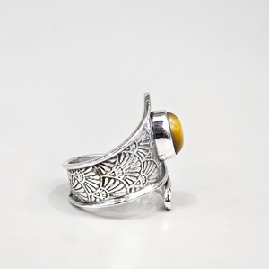 Natural <b>Tiger</b> <b>Eye</b> <b>Ring</b> 925 Sterling Silver Handmade Golden Brown Gemstone Wrap Statement <b>Ring</b> Gift for Women - Product Image 2