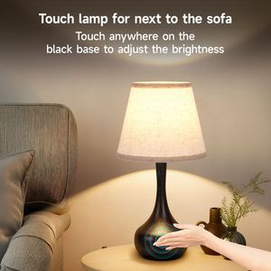 2-Pack 3-Way Dimmable Touch Lamps Nightstand <b>Bedside</b> <b>LED</b> <b>Table</b> Lamps for Bedroom Bedoom Living Room Sofa Includes Bulbs - Product Image 5