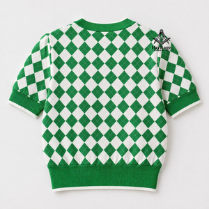 HMR Alpha |   Kapa |   Broderie Alpha Soror, vêtements en tricot personnalisés pour femmes, vert et blanc, cardigan en tricot brodé pour femmes, pull de sororité - Product Image 5