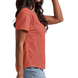 Camisetas Casuales de Manga Corta para Mujer, Corte Regular, Color Sólido, Ecológicas, de Alta Calidad, 100% Algodón, Personalizadas - Product Image 4