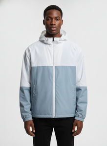 Custom Wholesale Men's Lightweight Hooded Windbreaker <b>Jacket</b> Waterproof Outdoor Sports Windproof Casual Running Coat Two-Tone Gr - Product Image 6