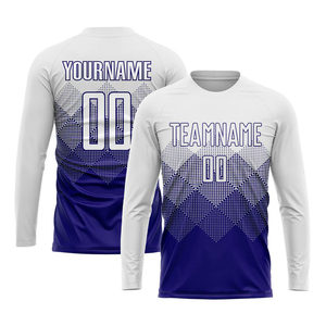 Custom White And Dark Purple Sublimation Soccer Jersey Ventilated Mesh Panel Inserts Teams Performance Style Set - Product Image 2