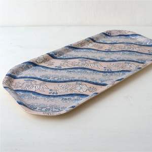 Plateau rectangulaire en émail imprimé sur mesure |   Plat de service en métal de qualité alimentaire pour hôtel et café, résistant à la chaleur, en émail floral - Product Image 2