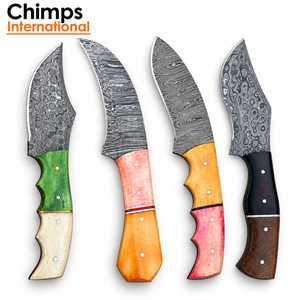 Couteau à lame fixe en acier Damas fait main, bord droit, manche en Micarta |   Couteau de chasse et de survie personnalisé OBM - Vente en gros - Product Image 4
