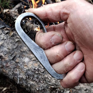Factory Wholesale Safety Outdoor Survival Emergency <b>Fire</b> Starters Flint Steel Single High Carbon Steel <b>Fire</b> Striker Hand Forged - Product Image 1