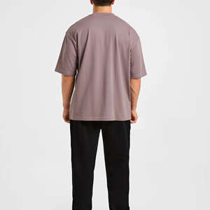 Camiseta de Manga Corta para Hombre, 100% Algodón Tejido, Corte Holgado, Hombros Caídos, Diseño Personalizado Impreso, Secado Rápido, Transpirable, Ropa Casual - Product Image 4