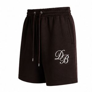 Shorts de sport décontractés en molleton épais pour homme, noirs, avec cordon de serrage et logo brodé, fabricant OEM ODM - Product Image 3