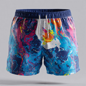 Shorts de sport unisexe personnalisés à rayures, 100 % polyester, sublimation, pour entraînement, fitness et course à pied - Product Image 4