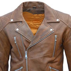 Chaquetas de cuero para hombre personalizadas de calidad más populares para chaqueta de cuero de motocicleta de calidad con MOQ bajo con buena tela - Product Image 4