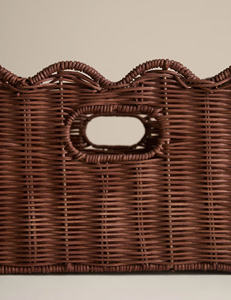 Hot Trending Brown Rattan Scalloped Edge Woven <b>Basket</b> Handmade For <b>Nursery</b> & Home Decoration <b>Basket</b> From Vietnam Supplier - Product Image 3