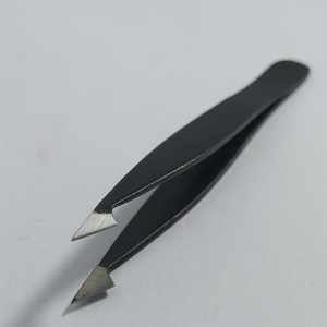 Pinzas para extensión de pestañas al por mayor, color negro, con punta puntiaguda y suave de 10 mm, pinzas para extensión de pestañas para belleza - Product Image 1