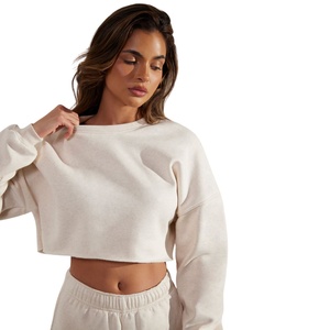 Sudadera de Algodón con Ribete Crudo y Cuello Redondo, Estilo Nuevo, Tallas Grandes, Personalizada, con Pedrería, para Mujer, Otoño-Invierno - Product Image 4