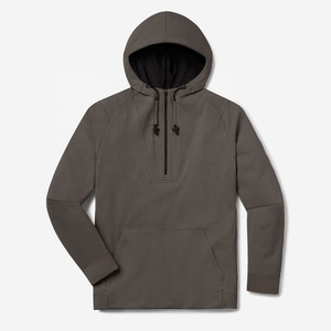 Premium Matte Finish Dry Fit <b>Men</b> Activewear Hooded Pullover <b>Jacket</b> With Zippered Kangaroo Pocket Factory Price Wholesale Supply - Product Image 4