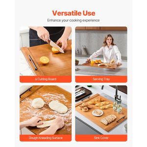 Tagliere in Legno di Pino con Manici per Fornelli a Gas ed Elettrici, Ideale per Cucina e Camper - Product Image 3