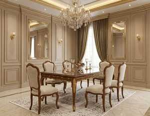 Traditional Dining <b>Table</b> Wooden Dining <b>Table</b> With 8 Chairs Antique Style Dining <b>Table</b> for Dining Room For Home Villa Apartment - Product Image 5