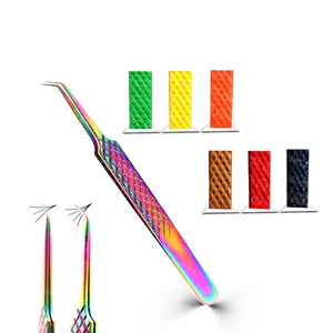 Pinzas para Pestañas de Alta Gama en Color Azul Plasma con Peso Equilibrado y Tecnología de Punta de Fibra para Aislamiento de Pestañas con OEM - Product Image 2
