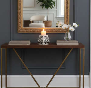 Support de bougie en os incrusté – Porte-bougie géométrique en mosaïque d'os noir et blanc, style floral arabe, décoration de luxe pour la maison, vente en gros - Product Image 3