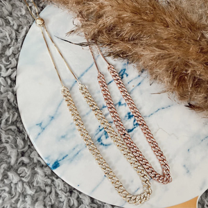 Gold Plated Cuban Link Chain <b>Choker</b> Necklace with Jade Round Brilliant Stones Vintage Style Unisex Fashion Jewelry - Product Image 3