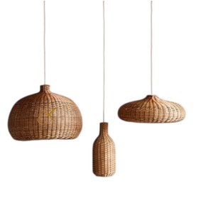 Nordic Style Bottle Rattan Lampshade Eco Friendly Bamboo Pendant <b>Light</b> Shade Slim Ceiling Hanging Lamp Bulk Price - Product Image 3