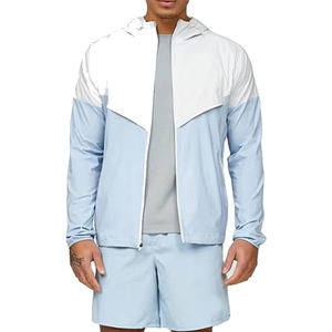 Conjunto Deportivo de Alta Calidad para Hombre, Chaqueta con Cierre y Pantalones Cortos, Diseño Color Block con Parches, Poliéster y Nailon - Product Image 4