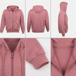 Sweat-shirt à capuche en molleton entièrement zippé personnalisé unisexe de qualité supérieure pour la vente en gros - Product Image 5