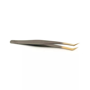 Pince à cils en acier inoxydable de luxe à motif, avec logo personnalisé, qualité salon, collection Mega, pour extensions de cils de précision – Vente en gros - Product Image 2