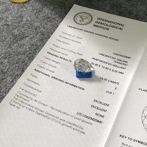 Diamant en forme de poire de grande taille de haute qualité, diamant cultivé en laboratoire CVD, diamant synthétique certifié IGI - Product Image 5