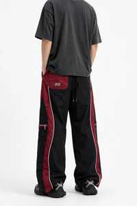 Pantalones Deportivos Negros para Hombre con Franja Lateral Blanca, Cintura Elástica con Cordón, Casuales, Transpirables, Ligeros, de Poliéster - Product Image 6