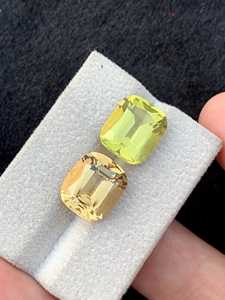Pareja de gemas sueltas de citrino limón natural con corte inverso para la fabricación de pendientes y joyería, regalo para mujeres. - Product Image 5