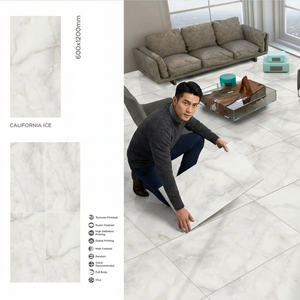 California Ice 600x1200mm 12mm Thick Non-Slip Glossy Polished Large Format Porcelain Floor and <b>Wall</b> Slab Tiles - Product Image 1