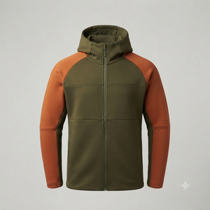 Women Hooded Color Blocked Fleece Jacket Full Sleeve Windproof Autumn Outerwear Regular Fit <b>Zipper</b> Up Sweatshirt - Product Image 1