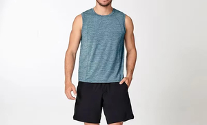 Breathable Plus Size Knitted Men's Tank <b>Top</b>-100% Cotton Quick Dry for Gym Fitness Workout Breathable Plus Size Knitted Men's - Product Image 2