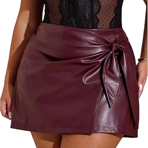 Minifalda de Cuero para Mujer, Cuero PU Suave, Cintura Alta, Ajustada al Cuerpo, Logotipo Personalizado, Marca Privada, Proveedor Mayorista - Product Image 1