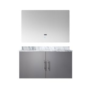 Grigio scuro 36 pollici. Mobile da bagno con lavabo da 22 pollici Piano in marmo di Carrara e 36 pollici. Specchi LED per Vanità da Bagno - Product Image 1