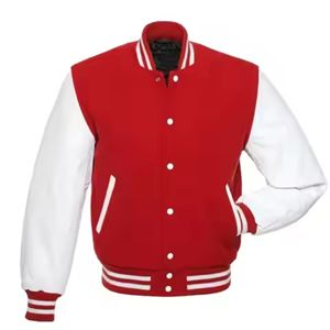 Custom Varsity <b>Jacket</b> For Men Clothing College Baseball <b>Jackets</b> With Pocket New Arrival Button Closure <b>Leather</b> Sleeve <b>Jacket</b> - Product Image 1