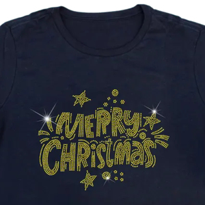 T-shirt 100% coton avec strass, manches courtes, haut scintillant, vêtements décontractés tendance, logo personnalisé, fournisseur OEM ODM - Product Image 4
