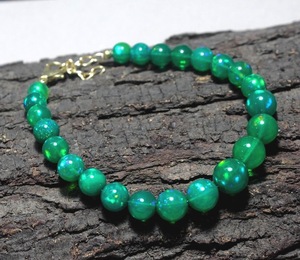 Green <b>Opal</b> Balls Beads Natural Ethiopian Welo <b>Opal</b> 5-8mm For Bracelets Or <b>Necklace</b> Making Available in 8" and 16" inches - Product Image 3