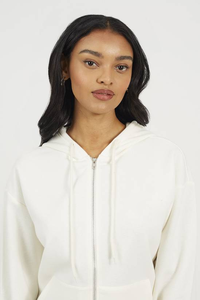 Custom Logo Winter Womens <b>Oversized</b> <b>Fleece</b> <b>Hoodie</b> OEM Cotton Blend Front Logo Drop Shoulder Pullover for Streetwear Brands - Product Image 6