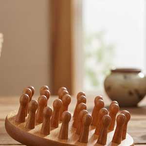 Peigne de massage rond en bois, peigne écologique à dents larges, peigne antistatique multi-usages pour hommes et femmes, cadeaux, vente en gros - Product Image 3