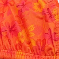Bikini Segitiga Motif Bunga Oranye Terbaru untuk Wanita, Tali Samping Dapat Disesuaikan, Dua Potong, Potongan Tinggi, Pakaian Renang untuk Liburan, Kolam Renang, Pantai
